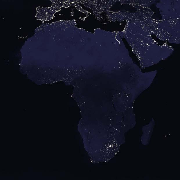 Africa by Night. / Courtesy National Aeronautics & Space Administration (NASA).